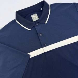 Calloway Polo Shirt Men's Large Blue Opti Dry Performance Stretch Golf Casual